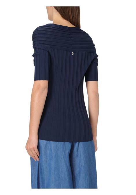Maglia a v Liu Jo in misto viscosa a coste Liu Jo | WA5340MS55N93921